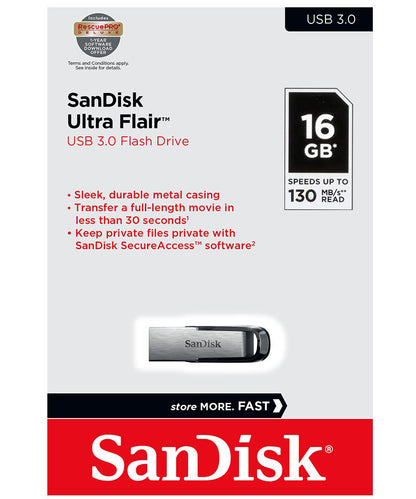 Ekstern hukommelse USB-A 3.0 SanDisk Ultra Flair, 16Gb SDCZ73-016G-G46