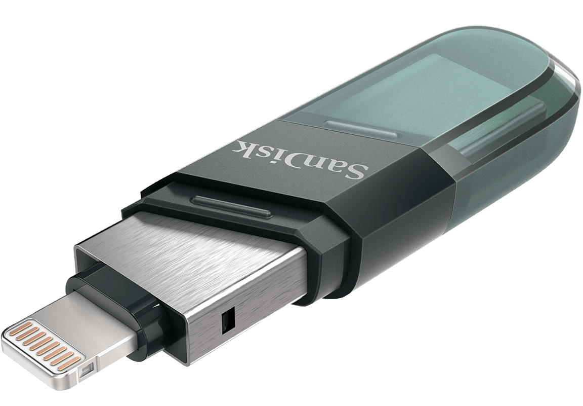 Ekstern hukommelse USB-A 3.1 / Lightning SanDisk iXpand Flip, 64Gb SDIX90N-064G-GN6NN