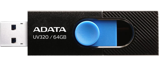 Ekstern Hukommelse USB-A 3.2 Adata UV320, 64Gb AUV320-64G-RBKBL