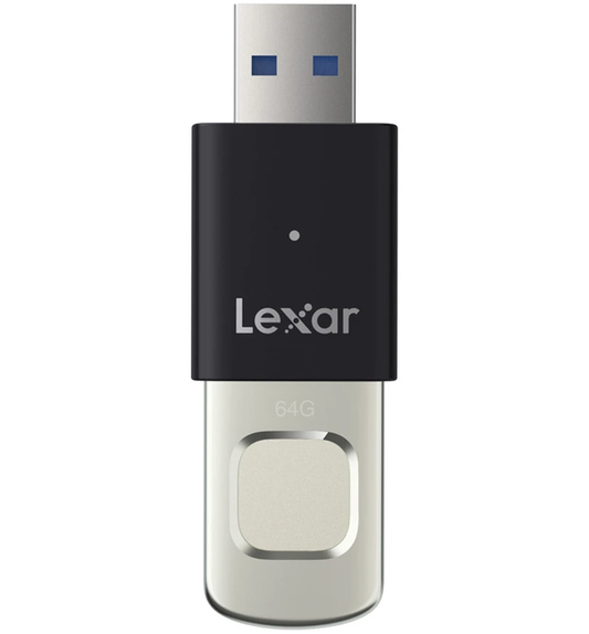 Ekstern Hukommelse USB-A 3.2 Lexar JumpDrive Fingerprint F35 Pro, 64Gb