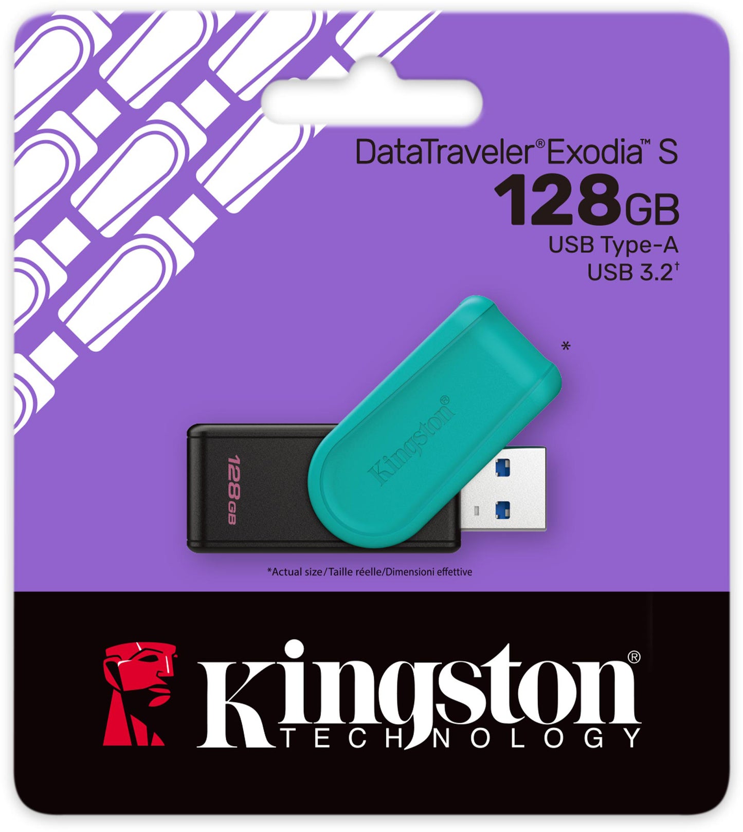 Ekstern USB-A 3.2 Kingston DT Exodia S hukommelse, 128Gb DTXS/128GB