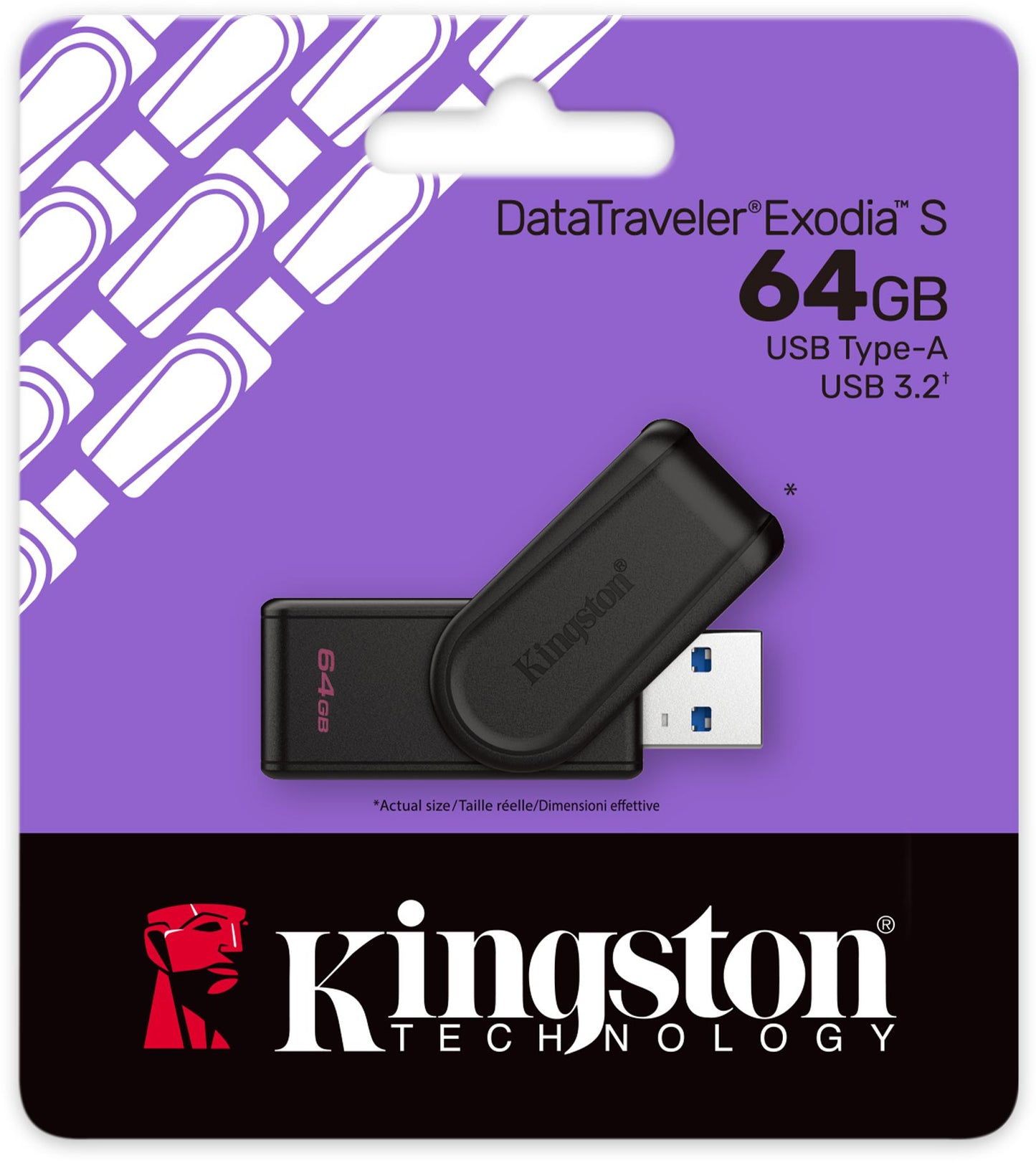 Ekstern USB-A 3.2 Kingston DT Exodia S hukommelse, 64Gb DTXS/64GB
