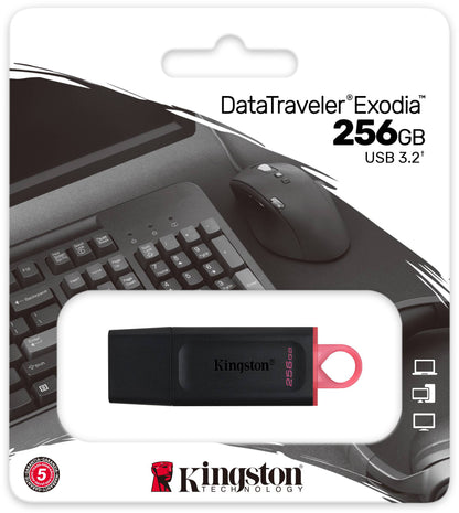 Ekstern hukommelse USB-A 3.2 Kingston DT Exodia, 256Gb DTX/256GB
