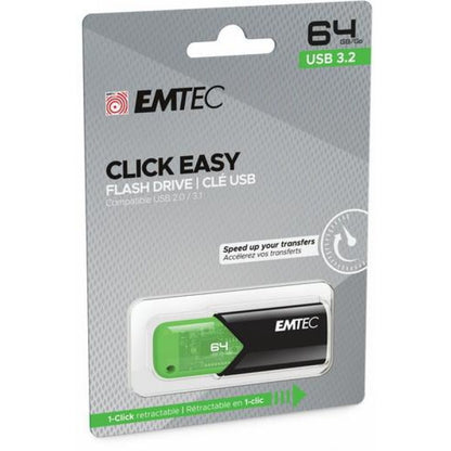 Ekstern Hukommelse USB-A 3.2 Emtec B110 Click Easy, 64Gb ECMMD64GB113