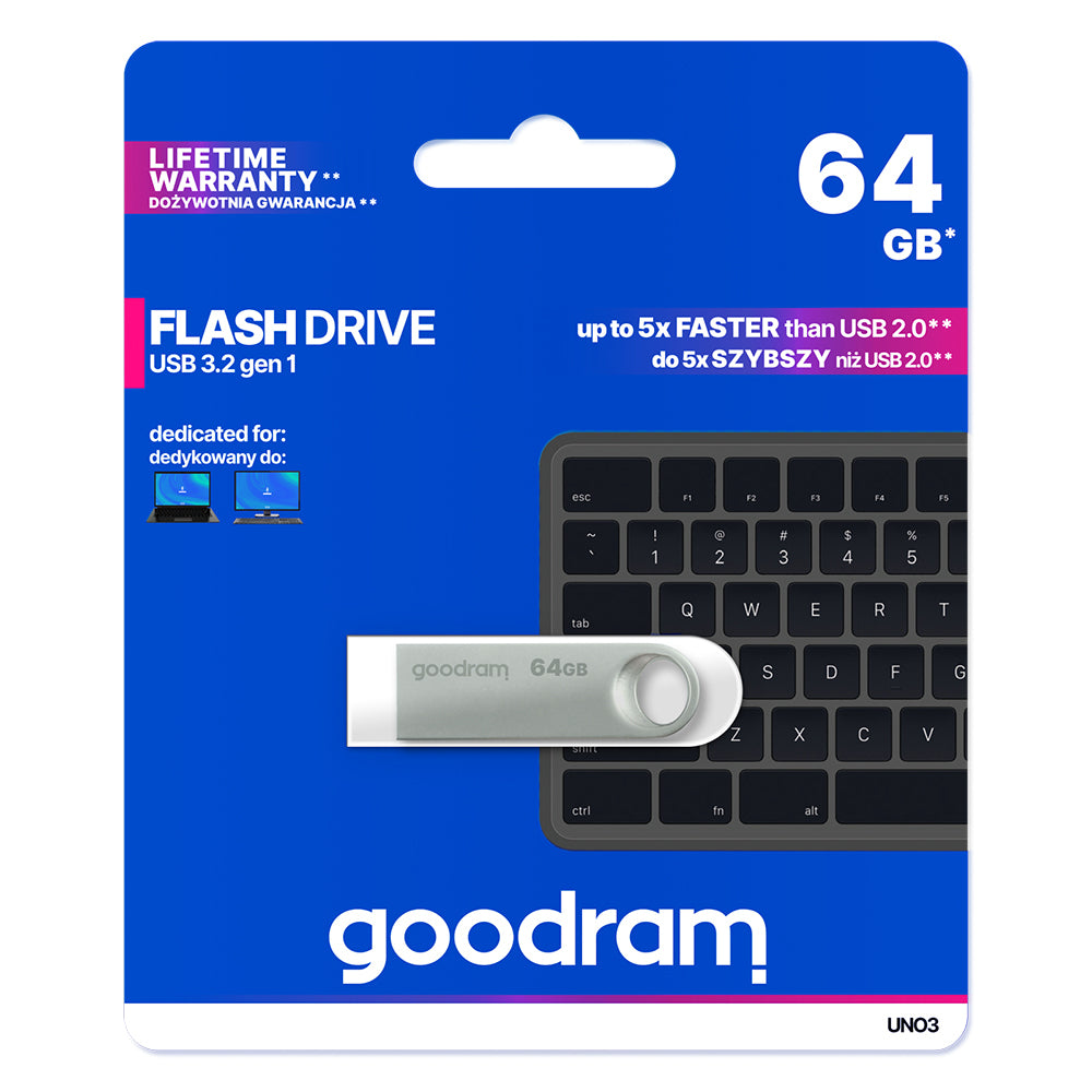 Ekstern hukommelse USB-A 3.2 GoodRam UNO3, 64Gb
