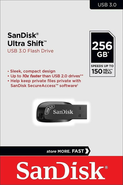 External USB-A 3.2 Memory SanDisk Ultra Shift, 256Gb SDCZ410-256G-G46