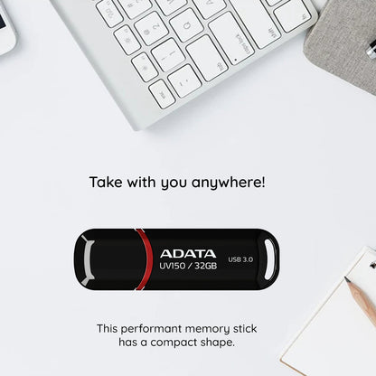 Ekstern USB-A 3.2-hukommelse Adata UV150, 128 GB AUV150-128G-RBK