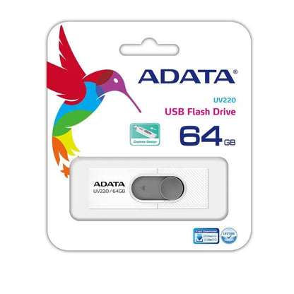 Ekstern USB-A Hukommelse Adata UV220, 64Gb AUV220-64G-RWHGY
