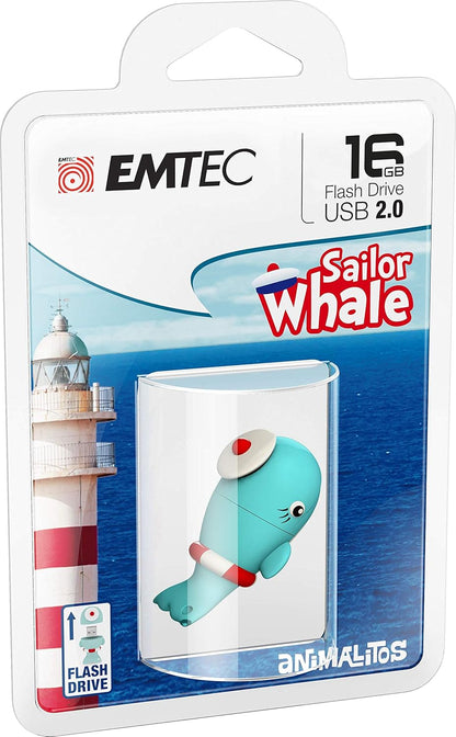 Ekstern USB-A hukommelse Emtec M337 Whale, 16Gb ECMMD16GM337
