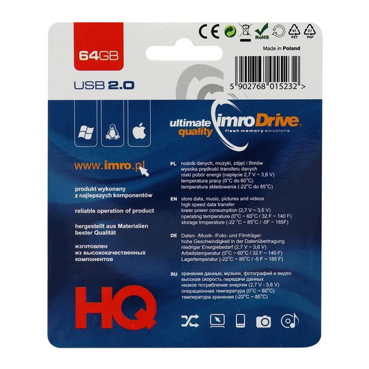 Ekstern USB-A Hukommelse Imro, 64Gb