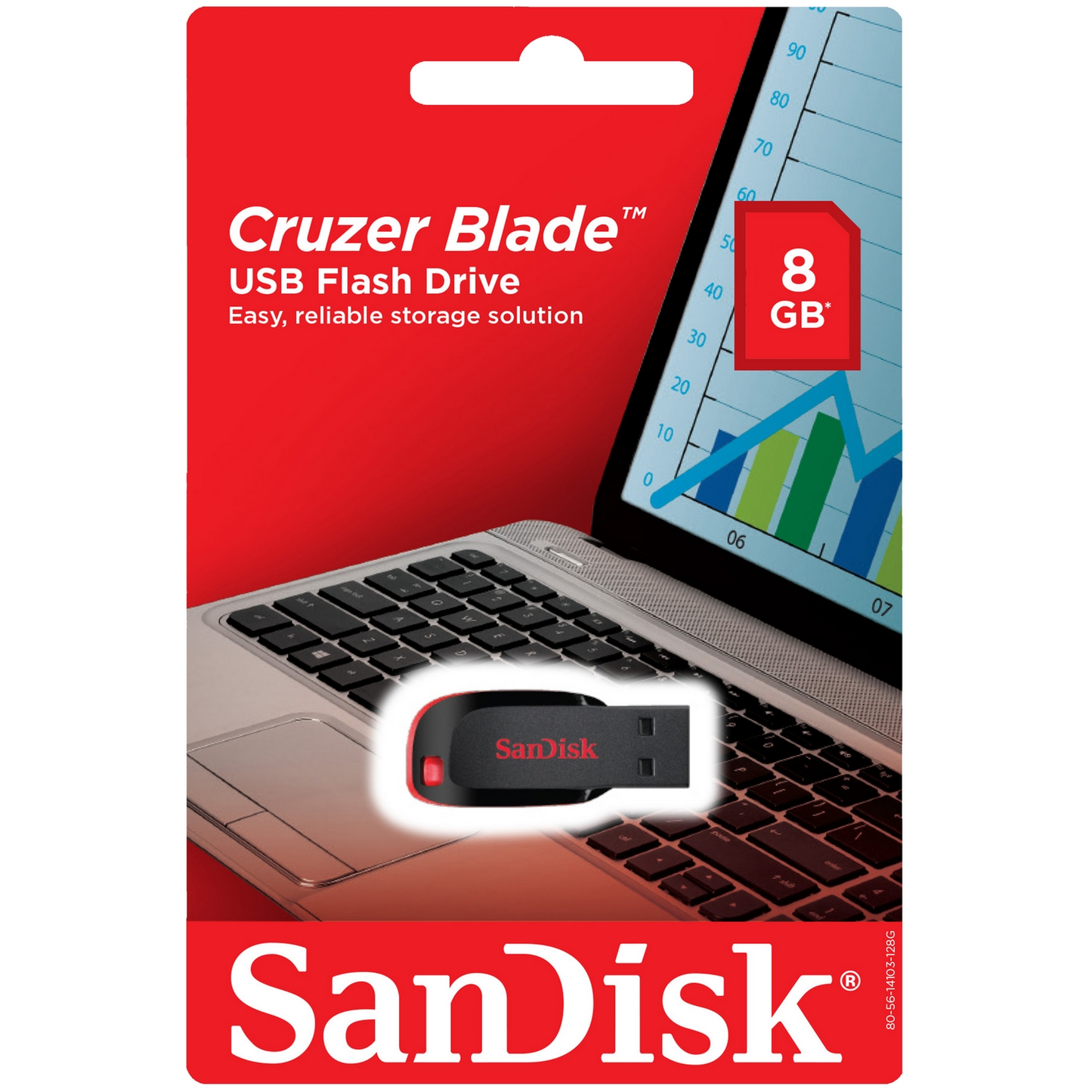 SanDisk Cruzer Blade USB-A ekstern hukommelse, 8 Gb SDCZ50-008G-B35 