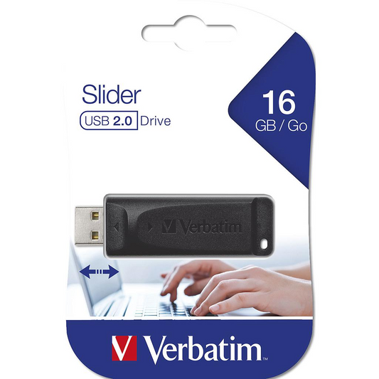 Ekstern USB-A Verbatim PenDrive Slider hukommelse, 16Gb
