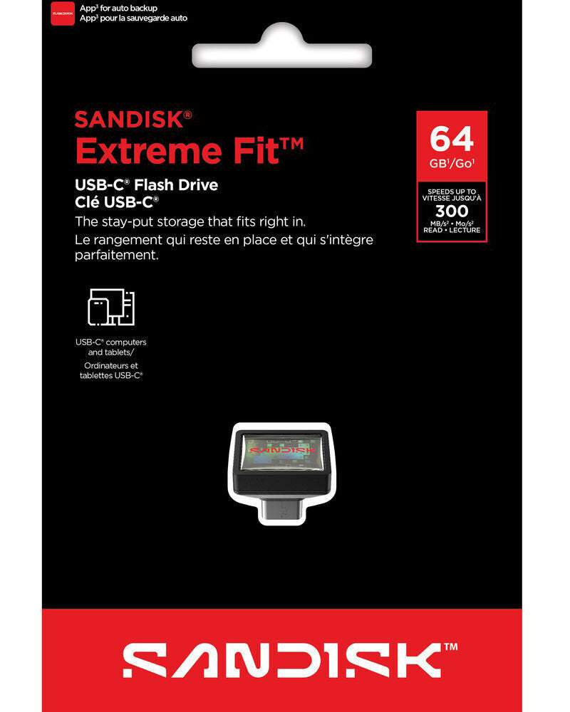 Ekstern USB-C hukommelse SanDisk Extreme Fit, 64Gb SDCZ530-064G-G46