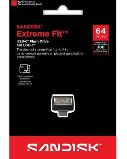 Ekstern USB-C hukommelse SanDisk Extreme Fit, 64Gb SDCZ530-064G-G46