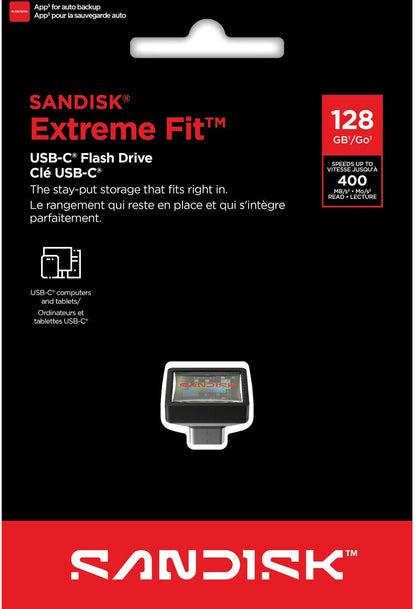 Ekstern USB-C hukommelse SanDisk Extreme Fit, 128Gb SDCZ530-128G-G46