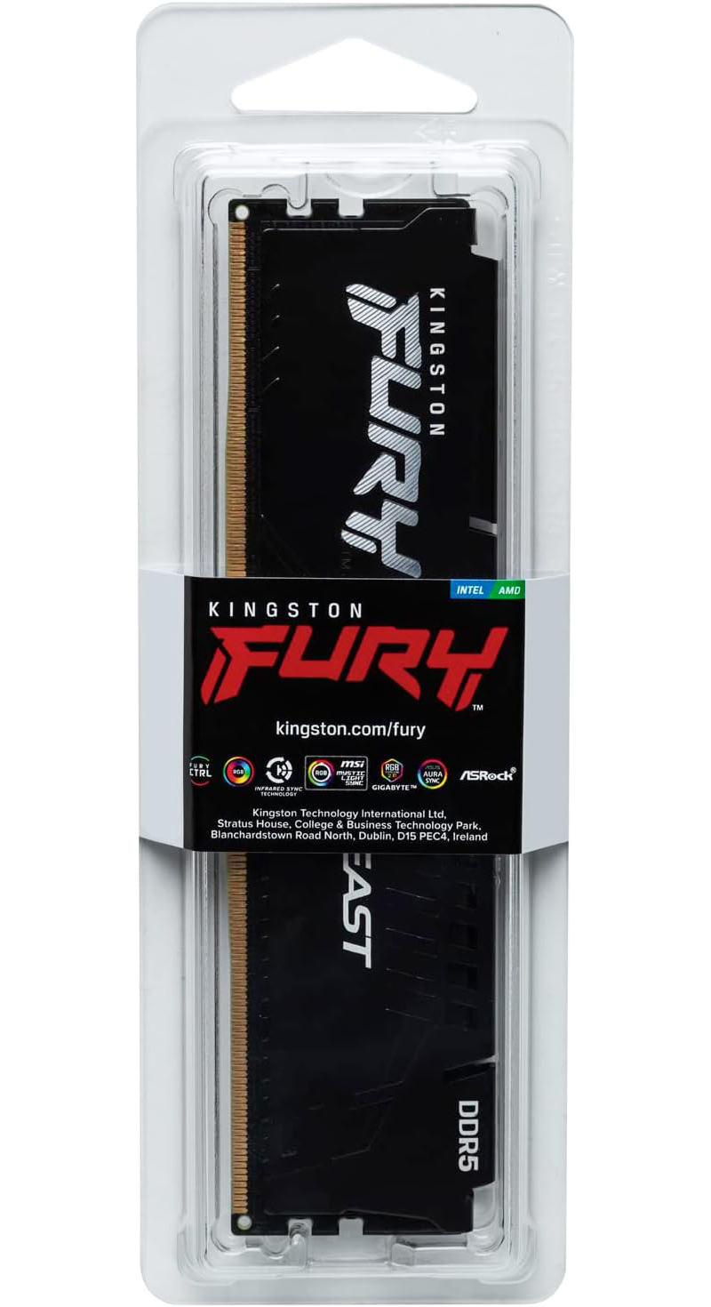 Kingston Fury Beast RAM, DDR5, 8GB, 5600Mhz, Genåbnet KF556C40BB-8