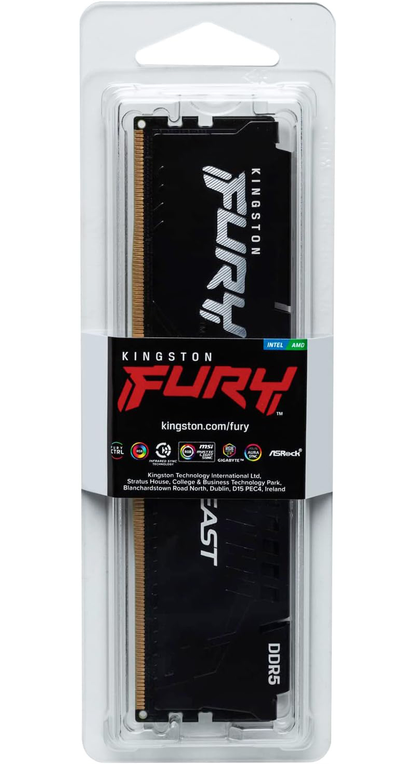 Kingston Fury Beast RAM, DDR5, 8GB, 5600Mhz, Genåbnet KF556C40BB-8