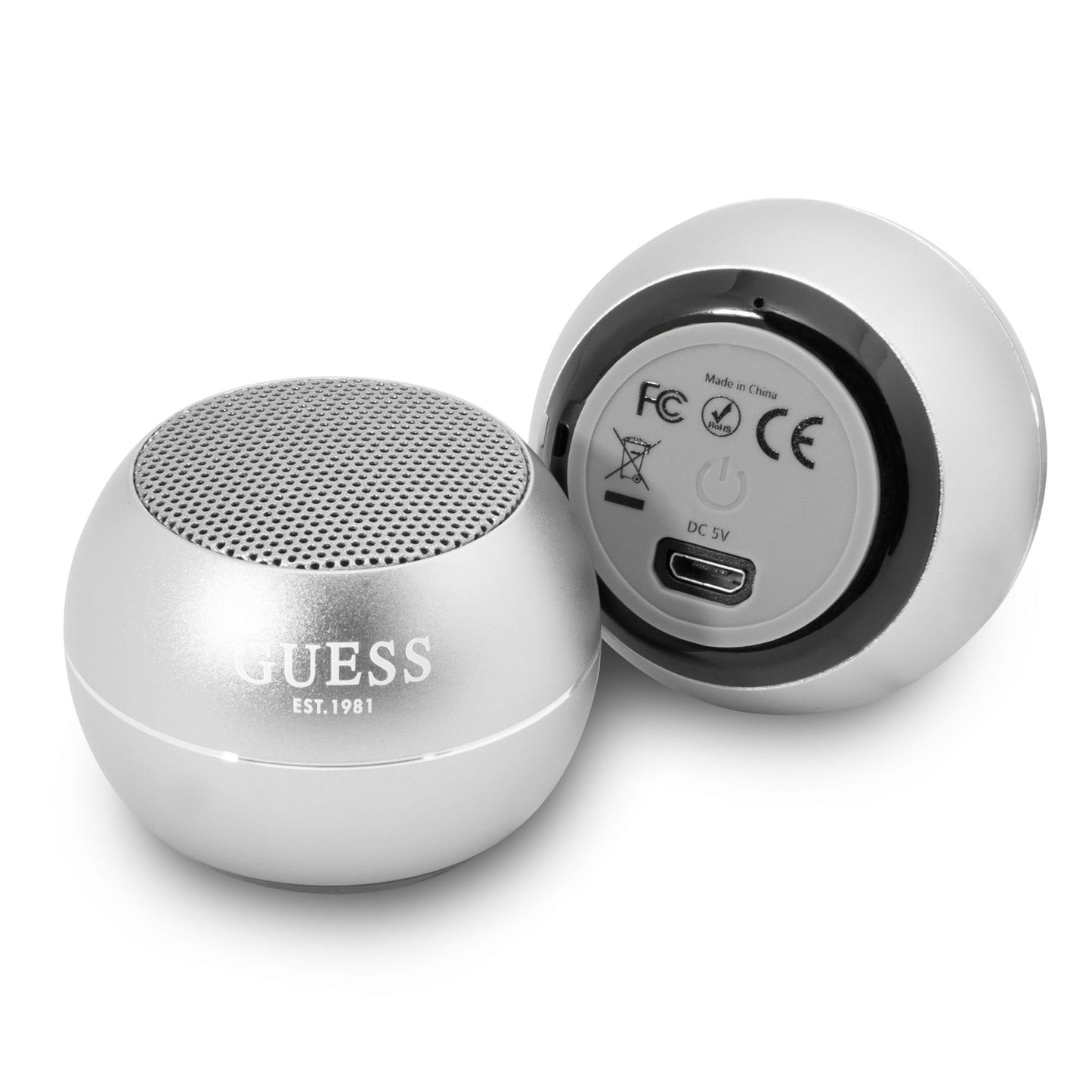 Bærbar Bluetooth-højttaler Guess, 3W, Sølvfarvet