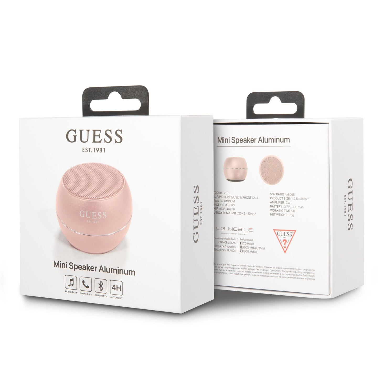 Bærbar Bluetooth-højttaler Guess, 3W, Pink