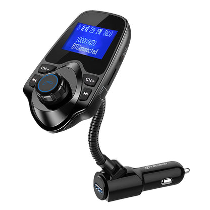 FM Bluetooth-modulator Techsuit MFM4, 1 x USB-A - 1 x 3,5 mm - 1 x microSD, Sort