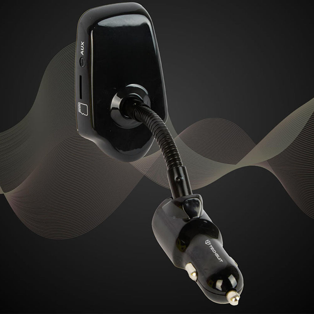 FM Bluetooth-modulator Techsuit MFM4, 1 x USB-A - 1 x 3,5 mm - 1 x microSD, Sort