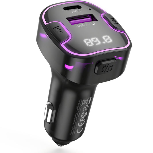FM Bluetooth-modulator XO Design BCC12, 1 x USB-A - 1 x USB-C
