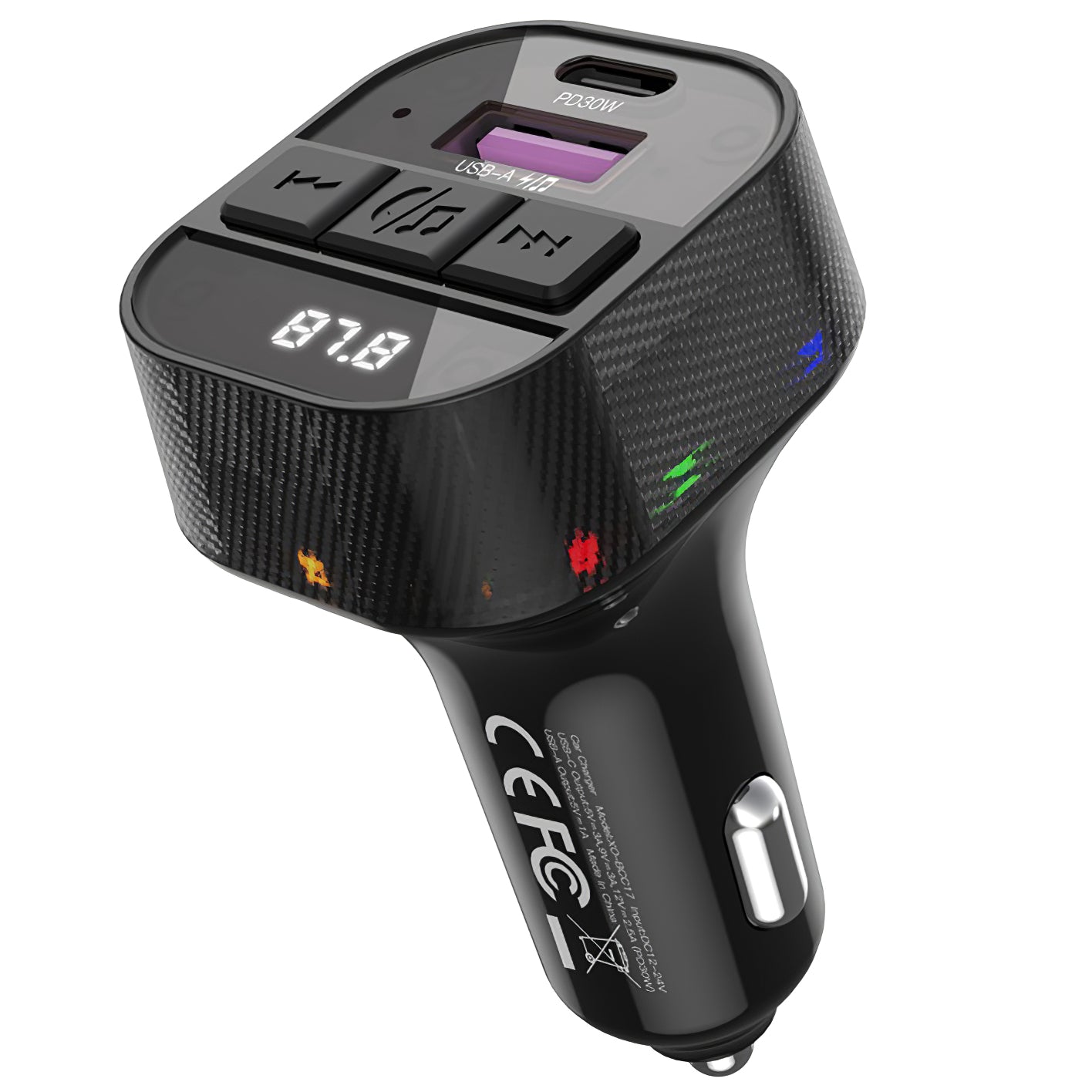 FM Bluetooth-modulator XO Design BCC17, 1 x USB-A - 1 x USB-C