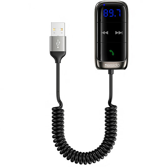 FM Bluetooth-modulator Yesido YAU32, 1 x 3,5 mm - 1 x microSD