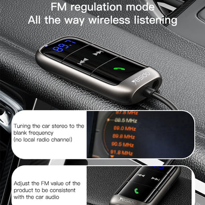 FM Bluetooth-modulator Yesido YAU32, 1 x 3,5 mm - 1 x microSD
