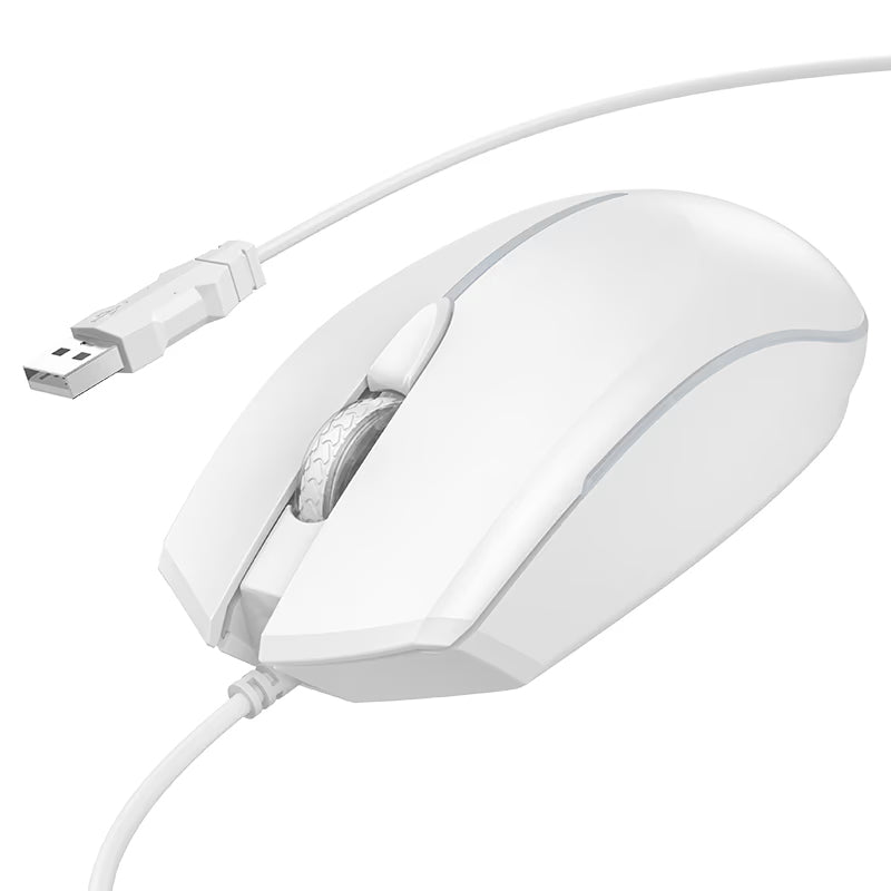 Gamingmus med kabel USB HOCO GM37, RGB, 2400DPI, Hvid