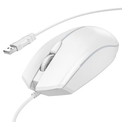 Gamingmus med kabel USB HOCO GM37, RGB, 2400DPI, Hvid