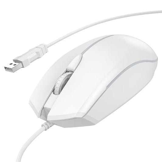 Gamingmus med kabel USB HOCO GM37, RGB, 2400DPI, Hvid