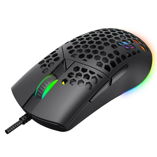 Gamingmus med kabel USB HAVIT MS1036, RGB, 1200DPI - 7200DPI, 1.6m, Hvid