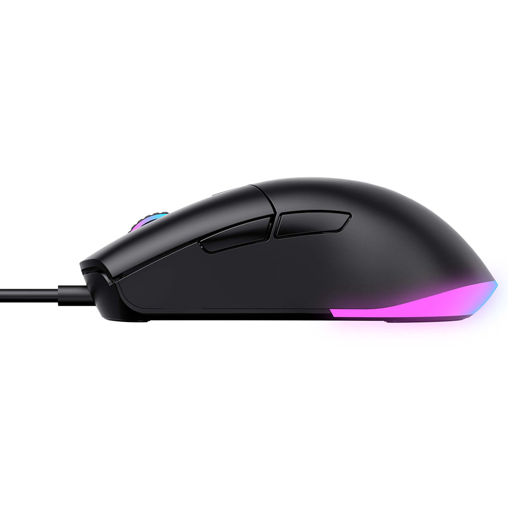 Gamingmus med kabel USB HAVIT MS1038, RGB, 1200DPI - 7200DPI, 1.6m, Sort