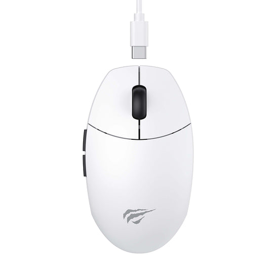 Trådløs Gaming Mus HAVIT MS1039W, 800DPI - 7400DPI, Wi-Fi / Kablet, Hvid