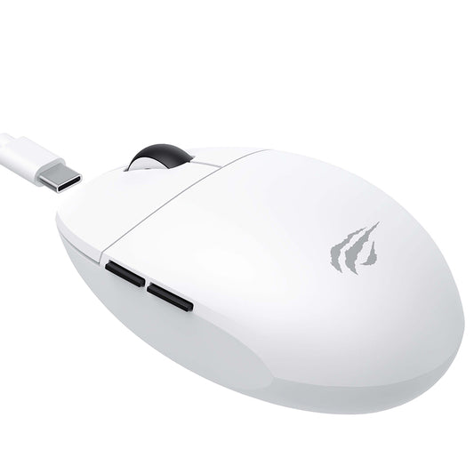 Trådløs Gaming Mus HAVIT MS1039W, 800DPI - 7400DPI, Wi-Fi / Kablet, Hvid