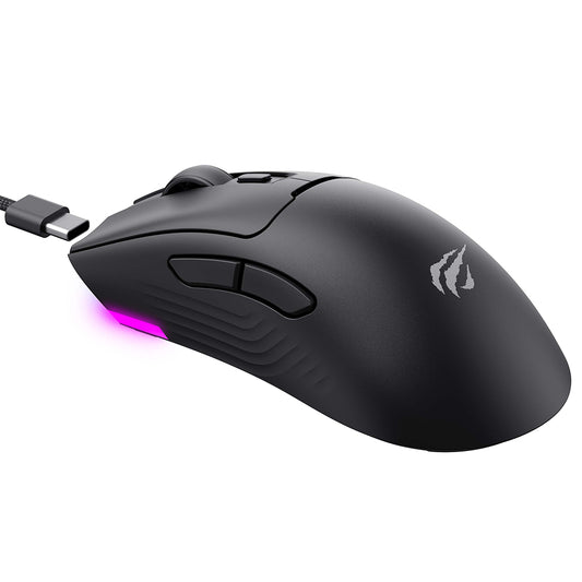 Trådløs Gaming Mus HAVIT MS966WB, 800DPI - 10000DPI, BT / Wi-Fi / Kablet, Sort