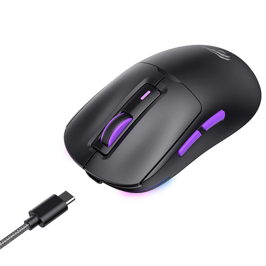 Gamingmus trådløs HAVIT MS969WB, RGB, 1000DPI - 16000DPI, BT / Wi-Fi / Kablet, Sort