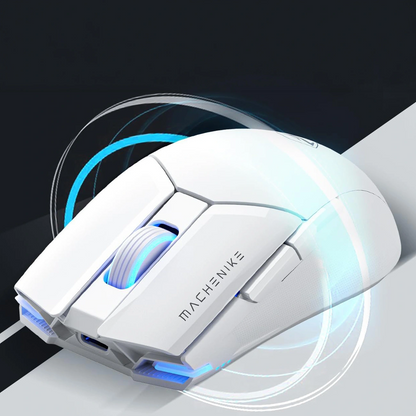 Trådløs gamingmus Machenike M7 Pro, RGB, 1000 DPI - 26000 DPI, hvid