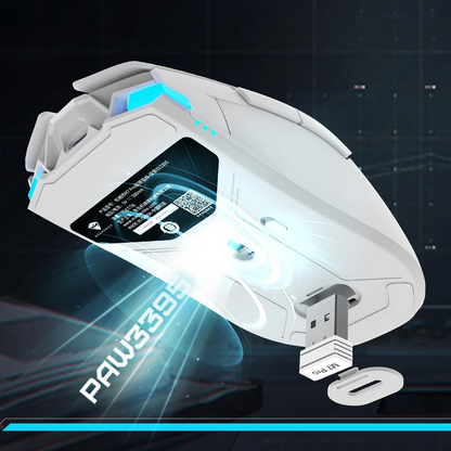 Trådløs gamingmus Machenike M7 Pro, RGB, 1000 DPI - 26000 DPI, hvid