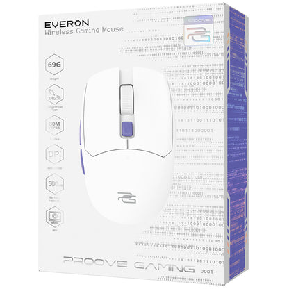 Gamingmus Proove Everon Wireless, 800DPI - 10000DPI, Hvid WMEV00022002