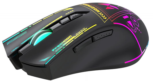 Trådløs Gaming Mus WZK WMGB-3200, 3200DPI, RGB, Sort