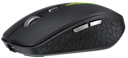 Trådløs Gaming Mus WZK WMGK-1132, 1600DPI, RGB, BT / Wi-Fi, Sort