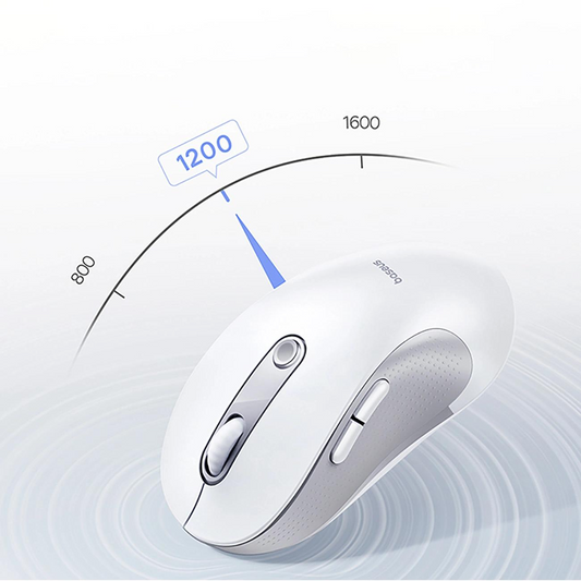 Trådløs mus Baseus F02, 4000DPI, BT / Wi-Fi, Hvid B0203202