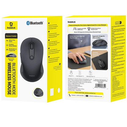 Trådløs mus Baseus F02, 1600DPI, BT / Wi-Fi, Sort B0203203
