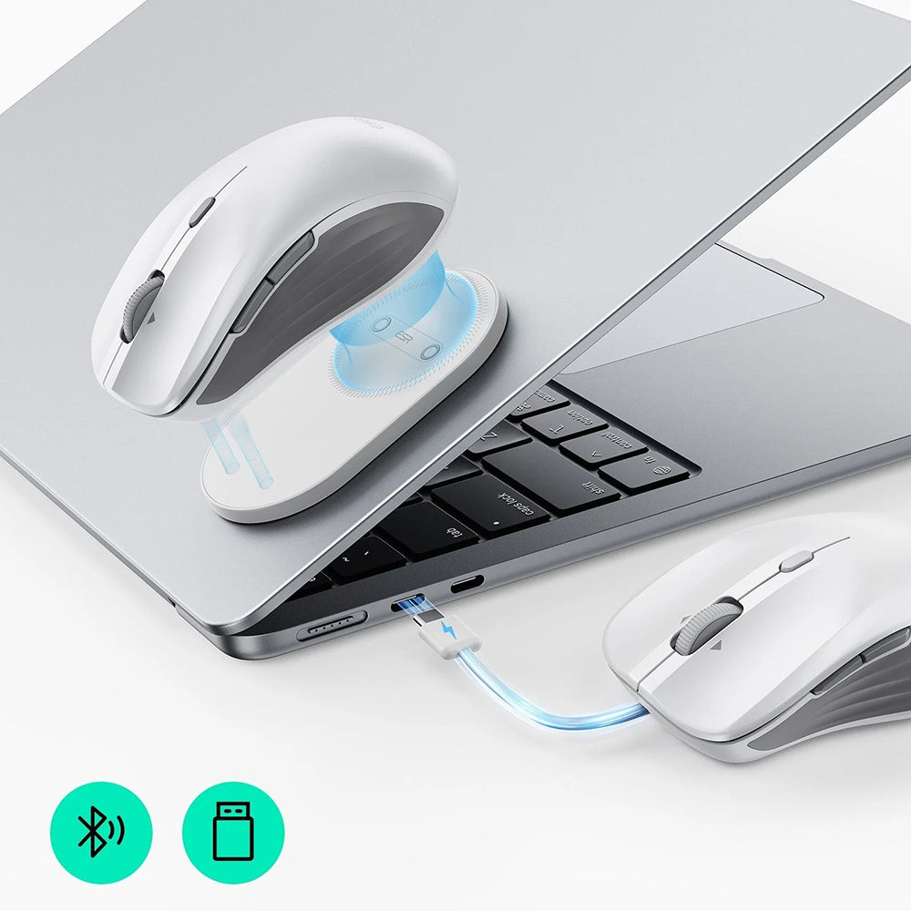 Trådløs mus ESR MagMouse, 800DPI - 4800DPI, BT / Wi-Fi, Hvid