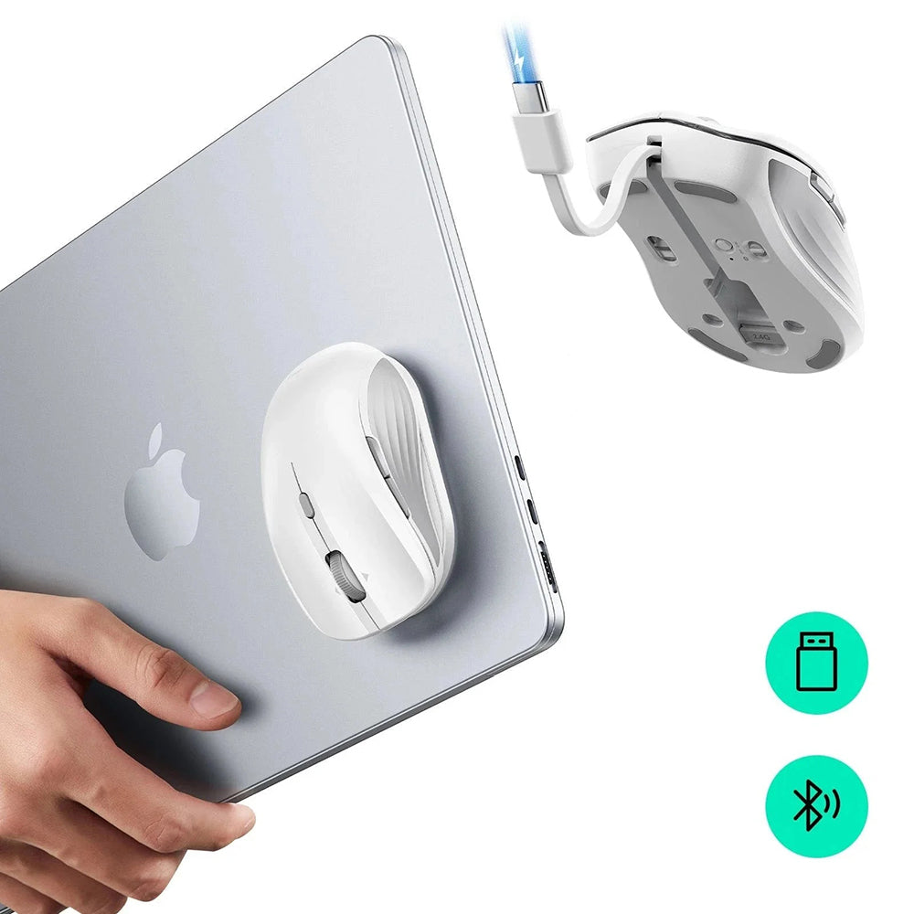 Trådløs mus ESR MagMouse, 800DPI - 4800DPI, BT / Wi-Fi, Hvid