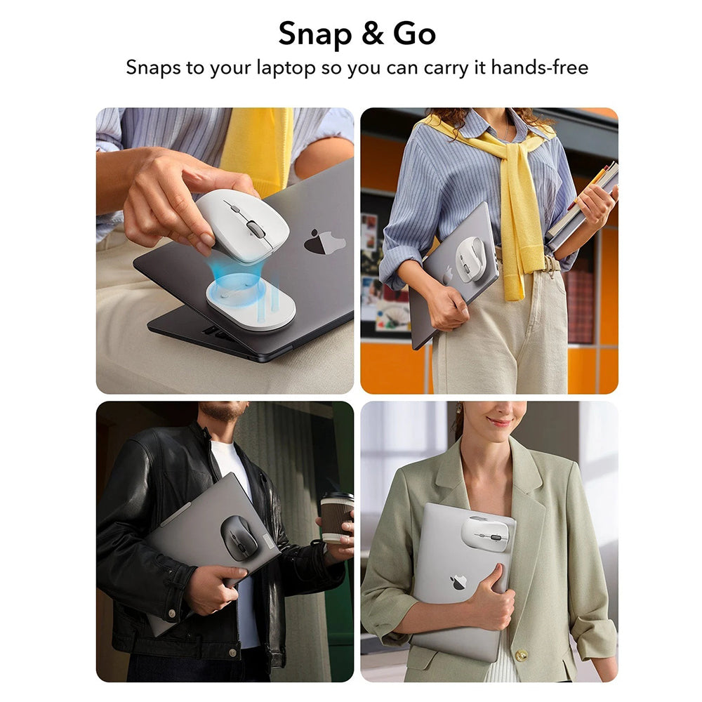 Trådløs mus ESR MagMouse, 800DPI - 4800DPI, Hvid