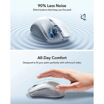 Trådløs mus ESR MagMouse, 800DPI - 4800DPI, BT / Wi-Fi, Hvid