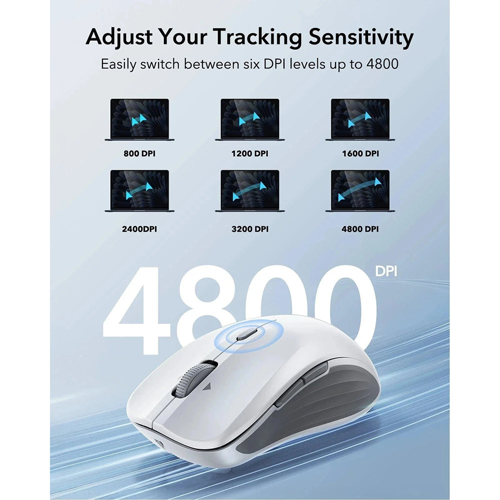 Trådløs mus ESR MagMouse, 800DPI - 4800DPI, BT / Wi-Fi, Hvid